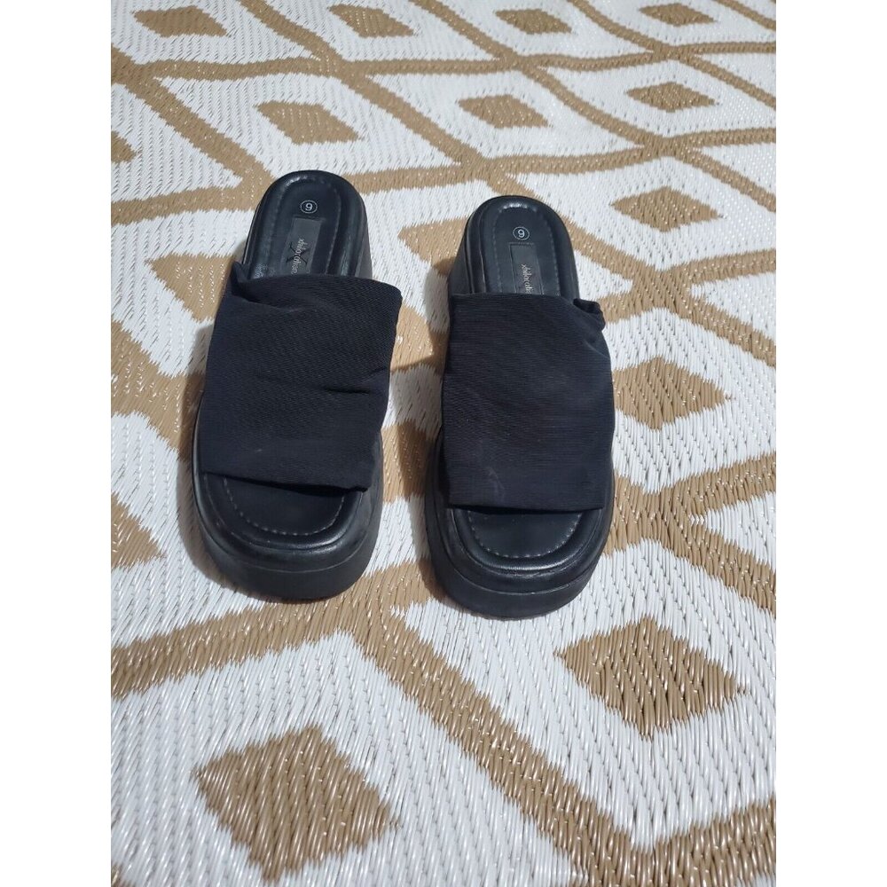 Vintage  Xhilaration Y2K 90's Chunky Platform Black  Sandals Slides SZ 9 - Picture 7 of 10